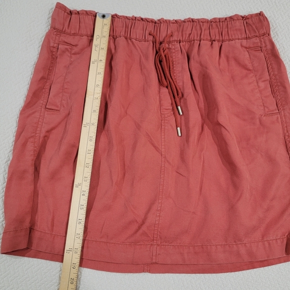 LOFT Rust-Coral Red Drawstring Skirt Size Large Casual Summer - Picture 5 of 10
